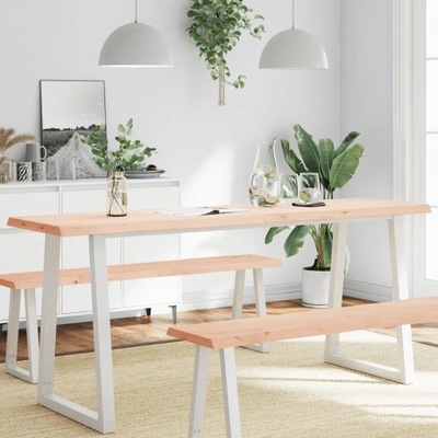 Blat stołu, 180x40x(2-6)cm, surowy lity dąb naturalną krawędzią