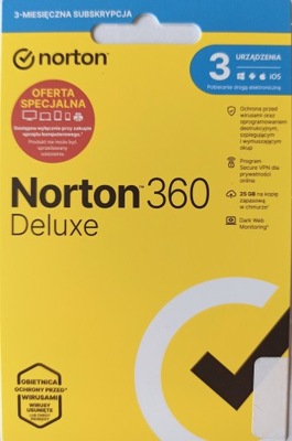 Norton 360d 25GB attach PL 1U 3Urządzenia 3Miesiące