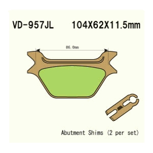 КОЛОДКИ ГАЛЬМІВНІ VESRAH VD-957JL (FA200)