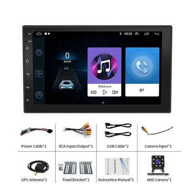 RADIO AUTOMOTIVE 2DIN 2 + 32G 7-CALOWY DISPLAY SENSOR HD ANDROID CAR UNIVERSAL CARPLAY  