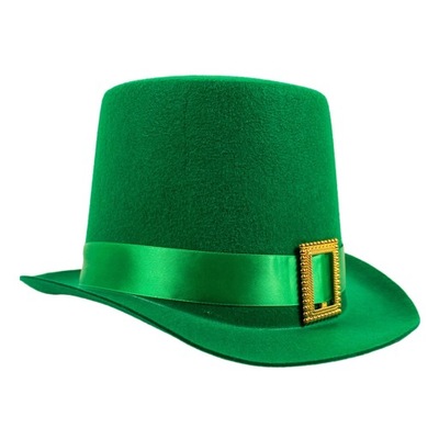 Zielony cylinder Top Hat Leprechaun Wysoki filcowy cylinder. Kapelusze ST Patricks Day