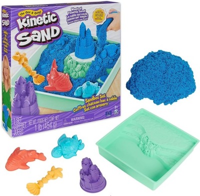 KINETIC SAND PIASEK KINETYCZNY Z PODSTAWKĄ + FOREMKI NIEBIESKI 6067478