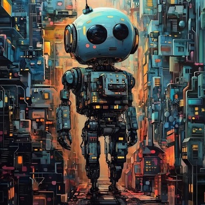 Panel dres L Long: Cybercity Robot