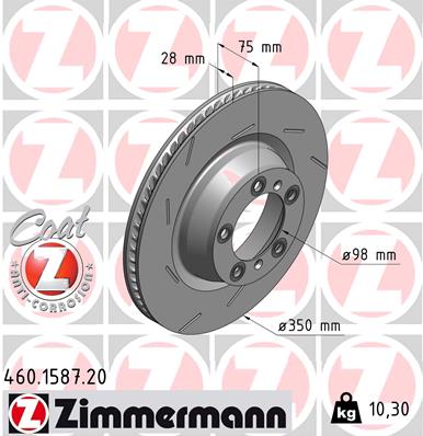 ZIMMERMANN 460.1587.20 ДИСК ТОРМОЗНОЙ