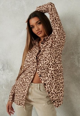 MISSGUIDED BEŻOWA KOSZULA ANIMAL PRINT (36)