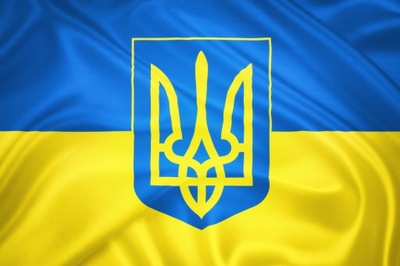 Flaga Ukrainy z herbem 100x60cm Flaga Ukraina herb