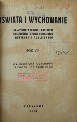 Oświata i wychowanie rok VIII 1936 r.