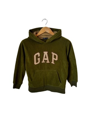 Bluza z kapturem dziecięca Gap zielona duże logo 8 lat