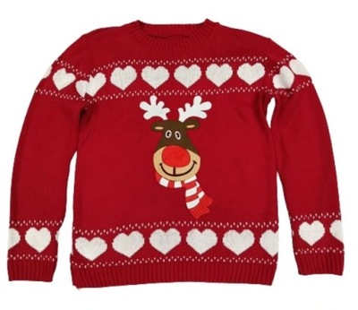 SWETER ZIMOWY ŚWIĄTECZNY RENIFER R.M