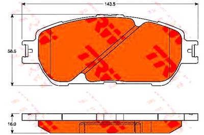 Trw гальмівні колодки гальмівні lexus перед es 3,0 01-08 trw фото №1