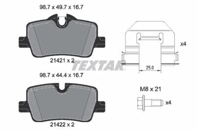 2142101/TEX КОЛОДКИ ТОРМОЗНЫЕ ЗАДНИЙ