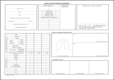 KARTA SPORTOWO-LEKARSKA 100 SZT.