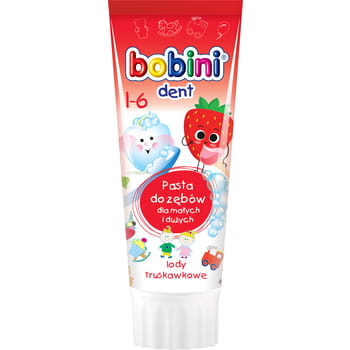 Pasta do zębów dla dzieci Bobini Lody truskawkowe powyżej 1-go roku życia 7