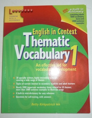 ENGLISH IN CONTEXT THEMATIC VOCABULARY 1