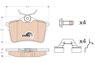 ZAPATAS DE FRENADO CITROEN BERLINGO 08- PARTE TRASERA  