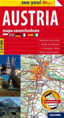 AUSTRIA 1:475 000 MAPA SAMOCHODOWA DROGOWA EX-MAP