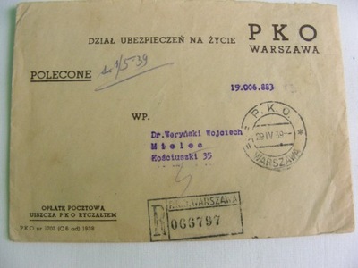 pko - Warszawa - 1939 r.