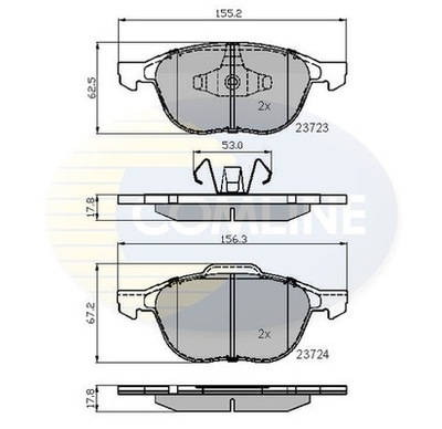 КОЛОДКИ ГАЛЬМІВНІ COMLINE (ODP.GDB1583) FORD FOCUS 04-/MAZDA 3/5/VOLVO