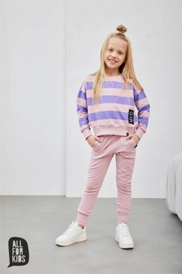 bluza fioletowo różowa all for kids 128-134