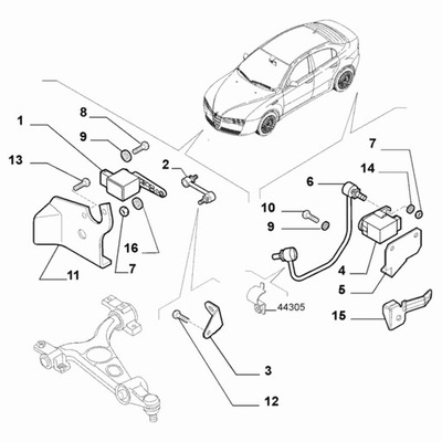 SENSOR DELANTERO USTAWIENIA DE LUZ ALFA ROMEO 159  