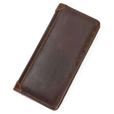 Men's vintage dragon genuine Leather Wallet Brown