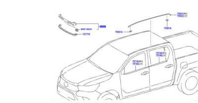 Hilux 24- молдинг накладка накладка na капот капот крышка двигателя фото №1