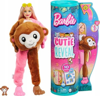 Barbie Cutie Reveal Jungle Małpka HKR01