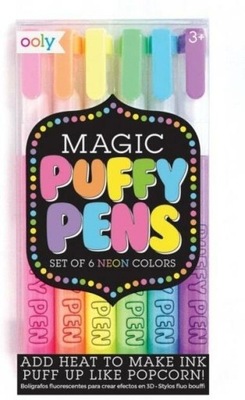 Flamastry z efektem 3D Puffy Pens 6 kolorów