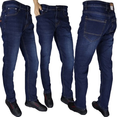 Spodnie Jeans Męskie Rozciągliwe Granat W31L32 GML