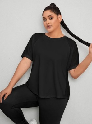 SHEIN PLUS SZE CZARNA BLUZKA KRÓTKI RĘKAW 50 VŹE