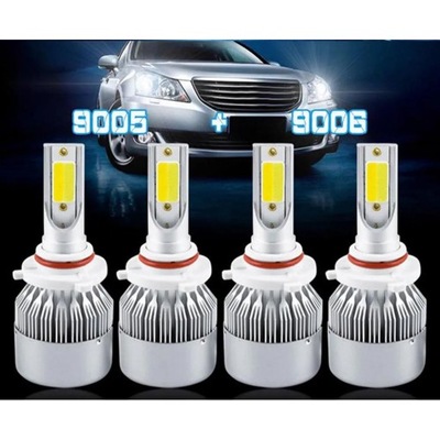 9006 + 9005 LED (СВІТЛОДІОД) ФАРА 4200W 630000LM HI-LO ПРОВОДКА КОМПЛЕКТ COMBO 6000K LA