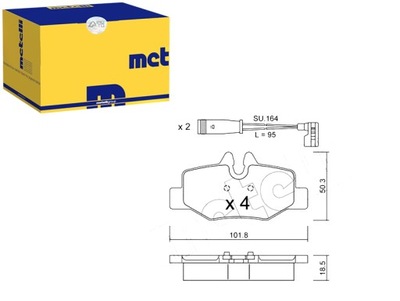 КОМПЛЕКТ КОЛОДОК ТОРМОЗНЫХ METELLI +