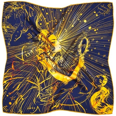 Apaszka znak zodiaku Panna 67x67cm Anny Halarewicz 100% jedwab