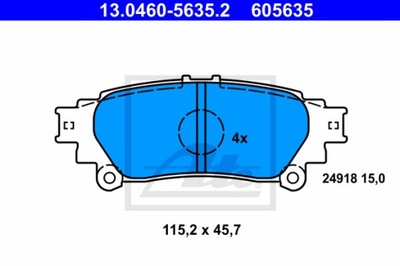 КОЛОДКИ ДИСКОВЫЕ ТОРМОЗНОЕ ATE 13.0460-5635.2 фото