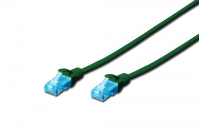 Kabel patchcord U/UTP kat.5e zielony 1m