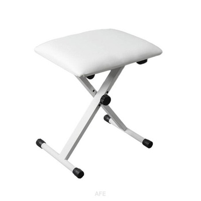 REGULOWANY SKŁADANY STOŁEK ŁAWA KRZESŁO DO PIANINA KEYBOARD ORGANY - BIAŁY