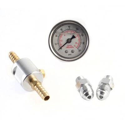 Universal 1/8 NPT Fuel Pressure Gauge Liquid Filled Polished Case 0-~72381 