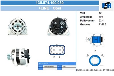 BV PSH ГЕНЕРАТОР OPEL 100A ГЕНЕРАТОР