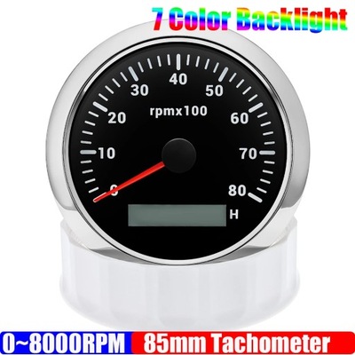 3000~7000 RPM 85MM Tachometer with 7 Color Ba