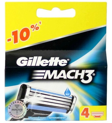 GILLETTE MACH3 4 SZTUKI NOŻYKI OSTRZA WKŁADY