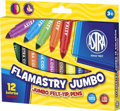 Flamastry Jumbo Astra 12 kolorów