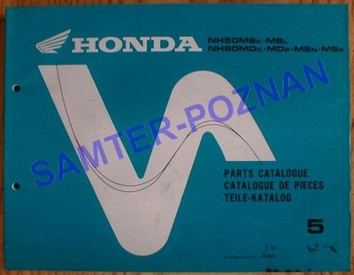 HONDA NH 50 MS / NH 80 MD MS KATALOG PIEZAS DE REPUESTO 1997  