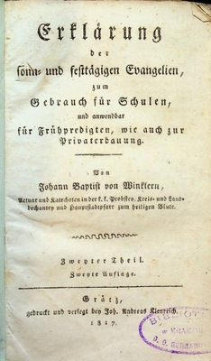 Crflarung der sonn und festtags Evangelien 1817