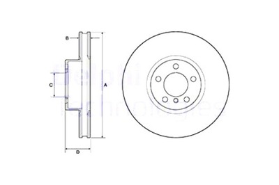 DELPHI ДИСКИ ТОРМОЗНЫЕ ТОРМОЗНЫЕ 2 ШТУКИ. ПЕРЕД BMW 5 E60 5 E61 7 E65 E66 E67