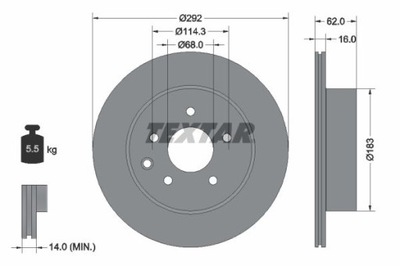 TEXTAR 92144003 DISCO DE FRENADO  