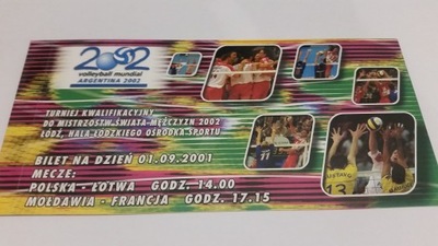 bilet siatkówka POLSKA - ŁOTWA 01.09.2001