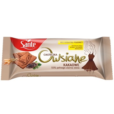 CIASTECZKA OWSIANE KAKAOWE SANTE 150G