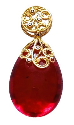 WISIOR BURSZTYN, SREBRO POZŁACANE BURSZTYN