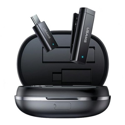 Bezprzewodowy mikrofon krawatowy USAMS ENC 2.4G Wireless USB-C + 2x adapter