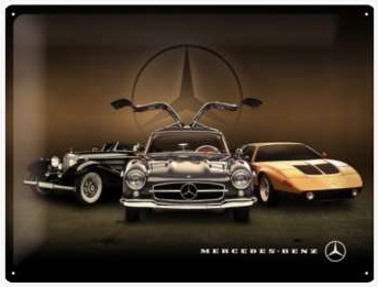 NOSTALGIC ART SZYLD METALOWAY PLAKAT MERCEDES-BENZ History 40 x 30 cm 